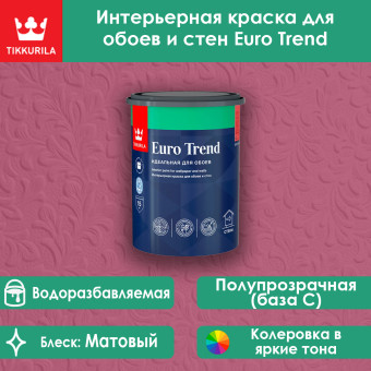 Краска Tikkurila Euro Trend для стен и обоев база С 0.9 л