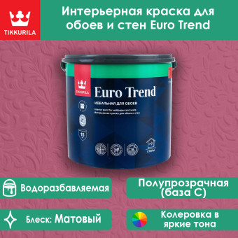 Краска Tikkurila Euro Trend для стен и обоев база С 2.7 л