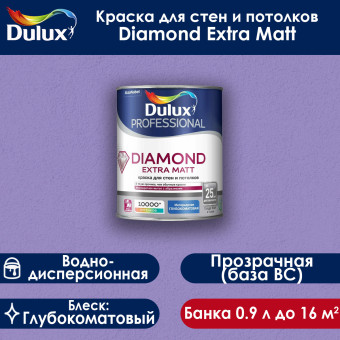 Краска Dulux Diamond Extra Matt для стен и потолков база ВC 0.9 л