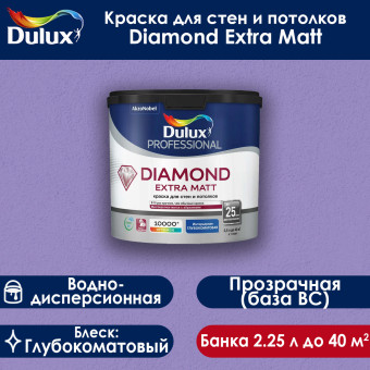 Краска Dulux Diamond Extra Matt для стен и потолков база ВC 2.25 л