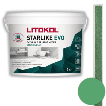 Затирка Litokol Starlike Evo S.420 verde prato 5 кг