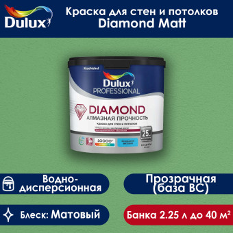 Краска Dulux Diamond Matt для стен и потолков база BC 2.25 л