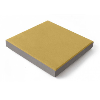 Тротуарная плитка Нобетек Квадрат 1К5Ф ч/п серый цемент желтая 400х400х50 мм