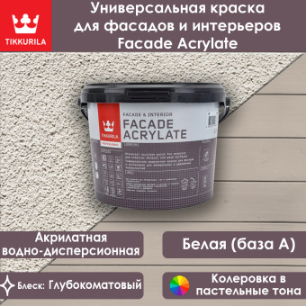 Краска Tikkurila Facade Acrylate фасадная база A 2.7 л