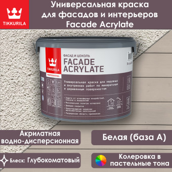 Краска Tikkurila Facade Acrylate фасадная база A 9 л