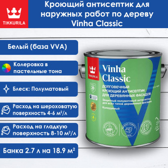Антисептик Tikkurila Vinha Classic база VVA 2.7 л